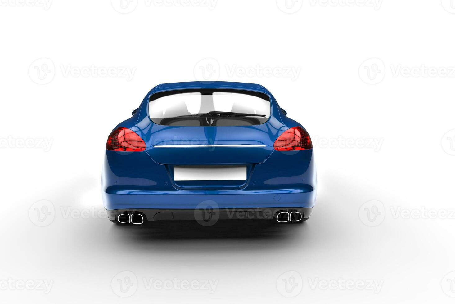 Blue Car Back View photo