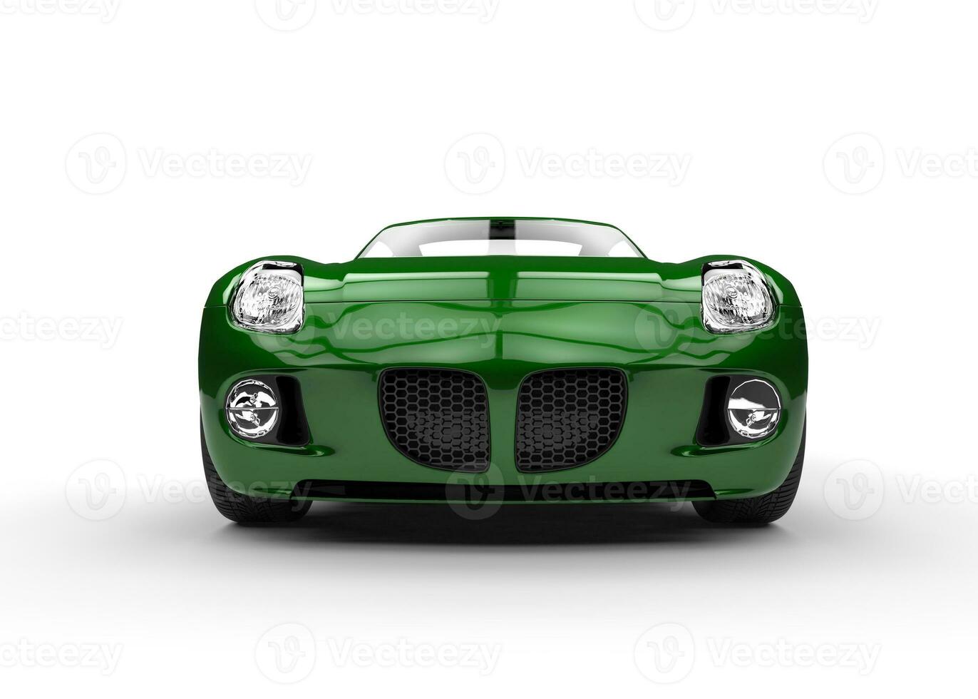 Green Fast Car Headlight View photo