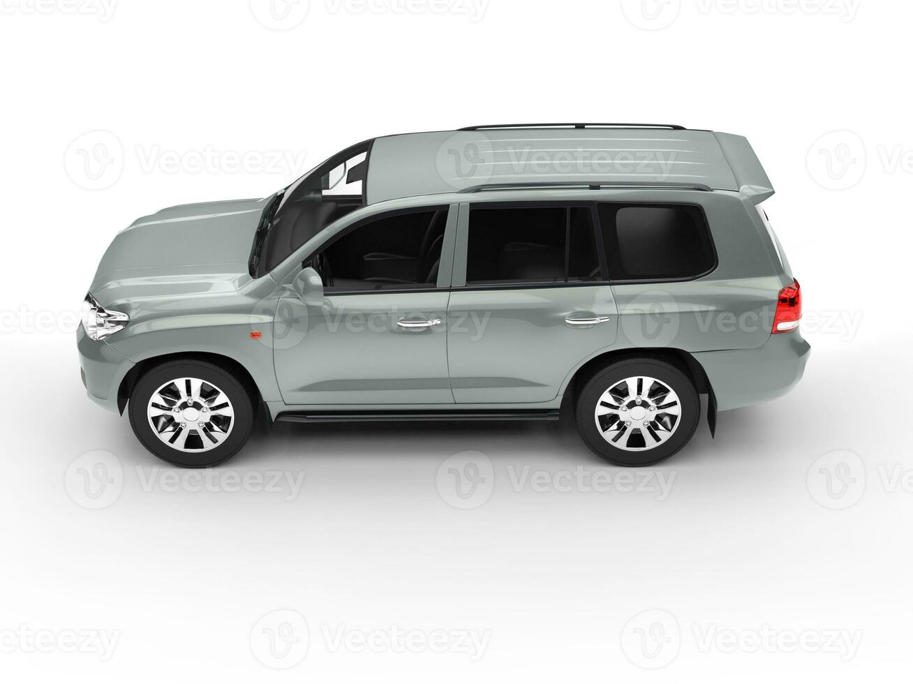Grey SUV isolated on white - top view photo
