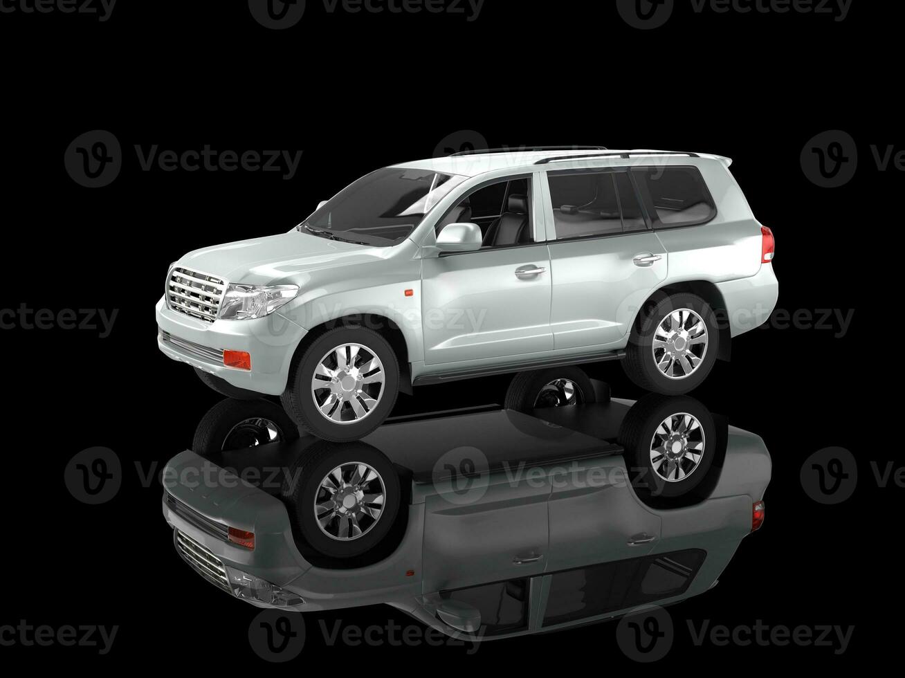 plata suv aislado en negro antecedentes foto