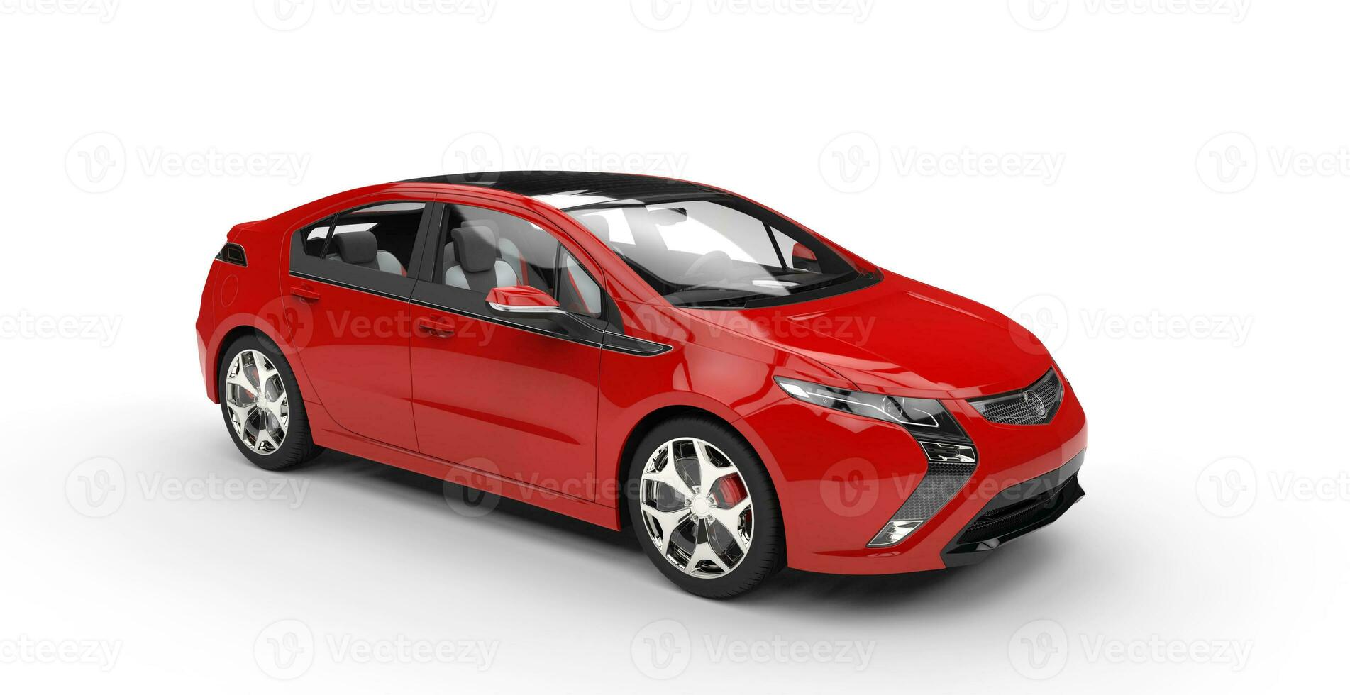 Electric Car Red Top View photo