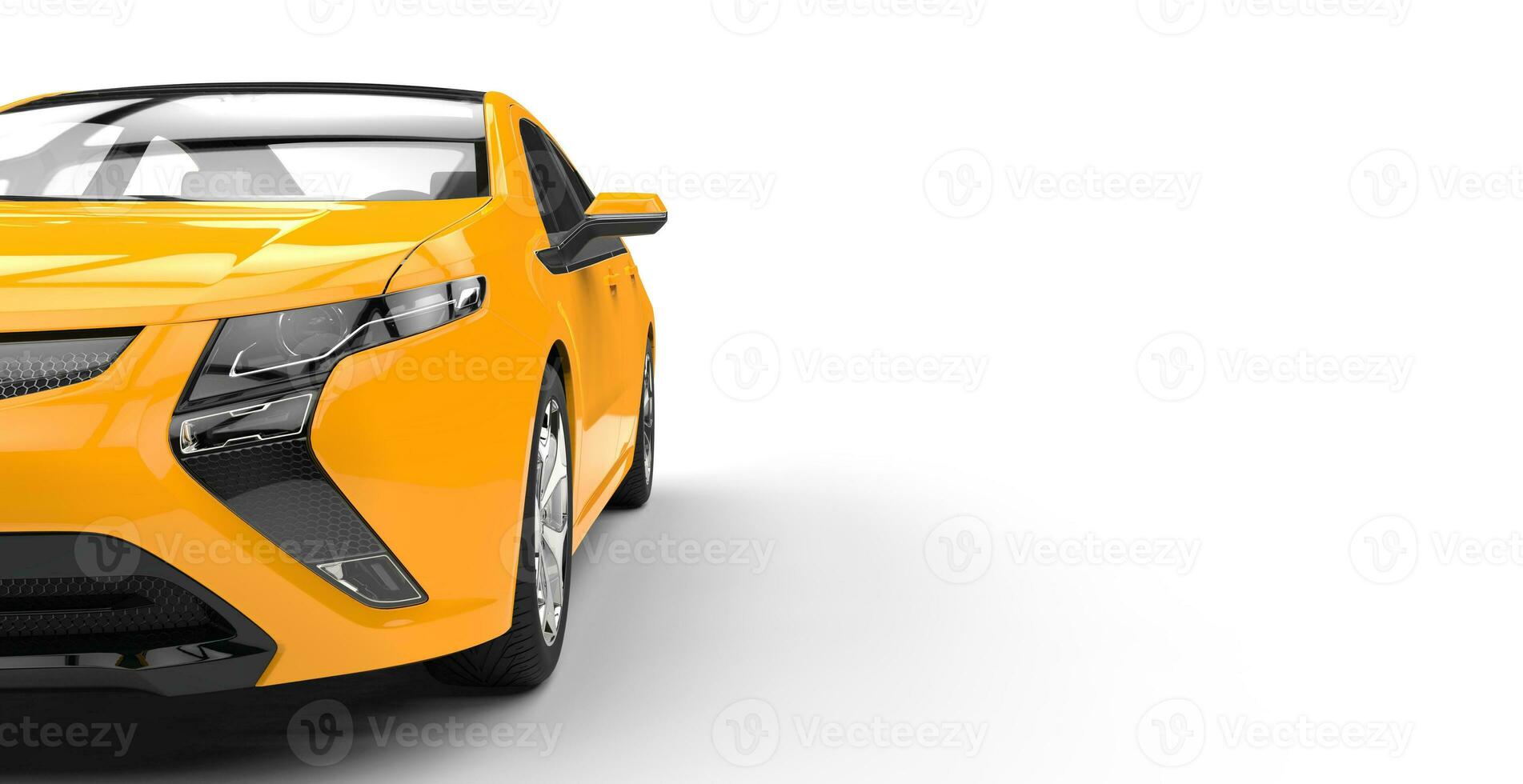 Electric Car Yellow Side Cut View photo