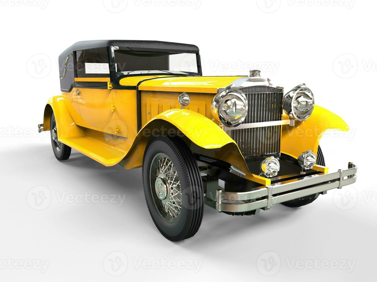 Cool yellow vintage car photo