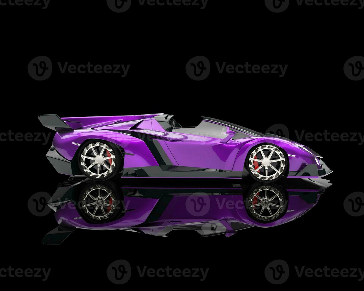 Supercar - purple pearlescent paint - side view photo