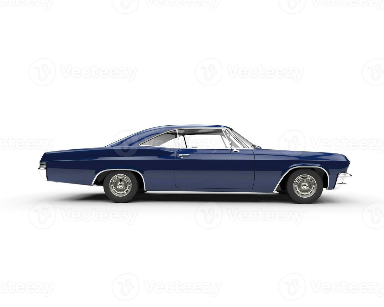 Classic muscle blue car - side view photo