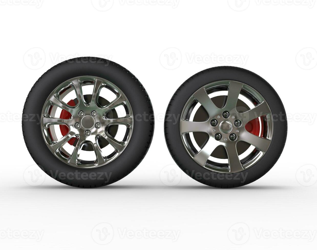 Regular car wheels - front view photo