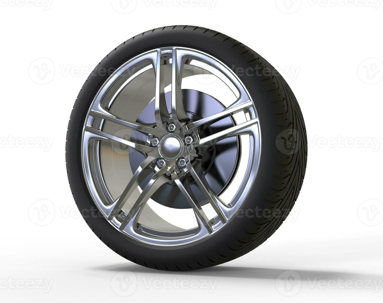 Racing car wheel - big shiny rims photo