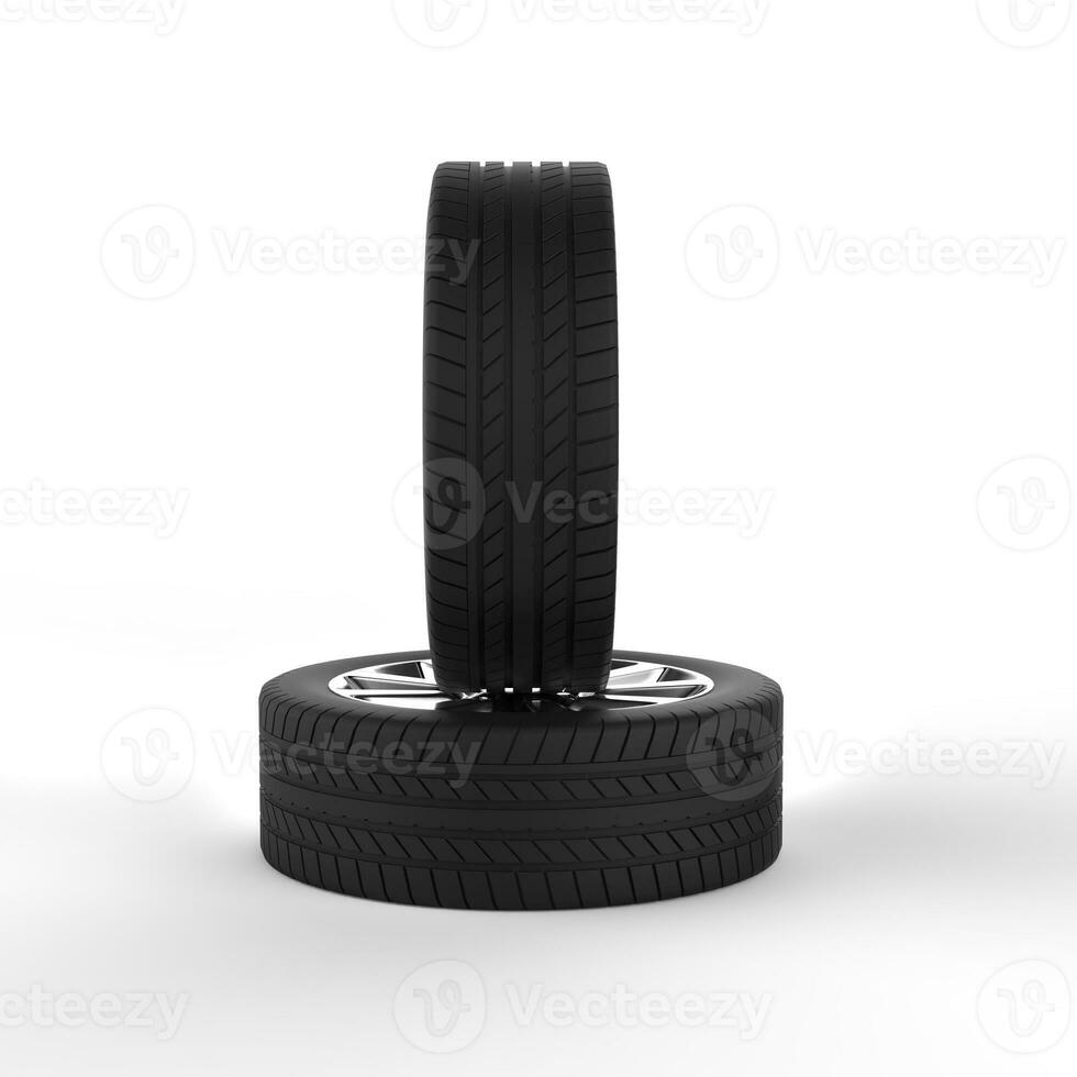Two race tires - side view photo