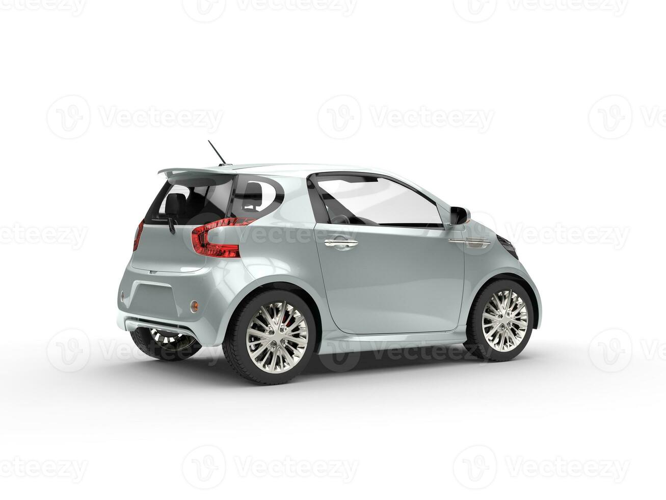 Nice Modern Silver Compact Car - Rear Side View photo