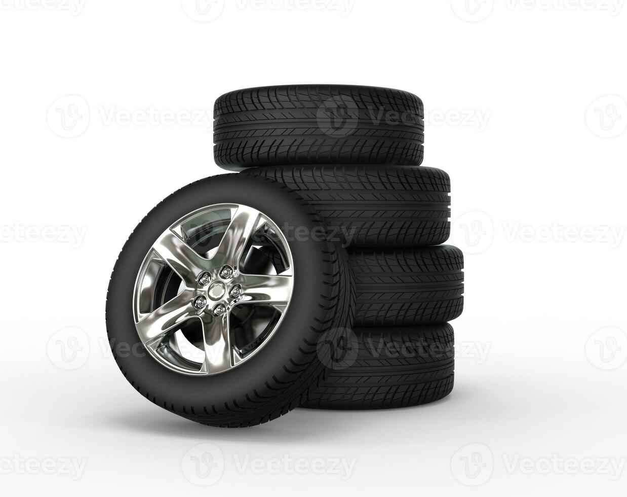 Stacked car tires photo