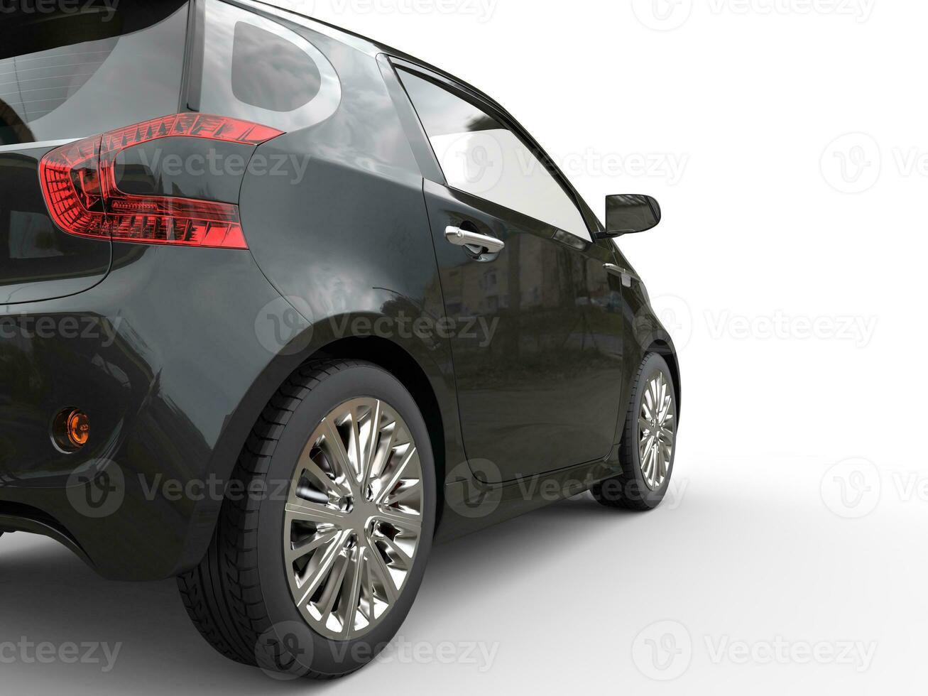 Black Compact Car - Taillight Closeup View photo