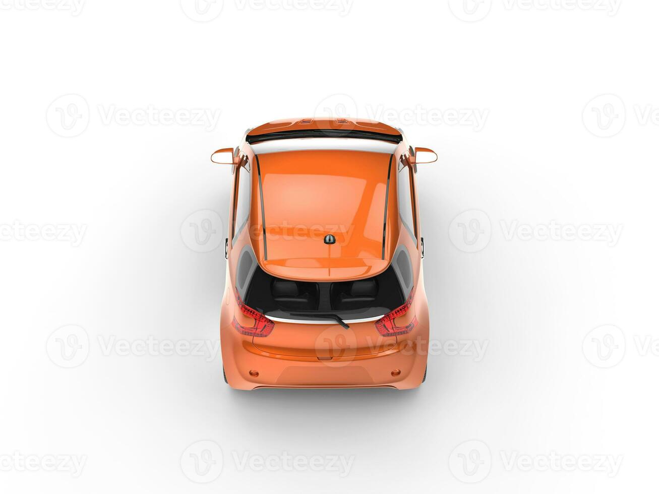 Orange Small Car - Top Back View photo
