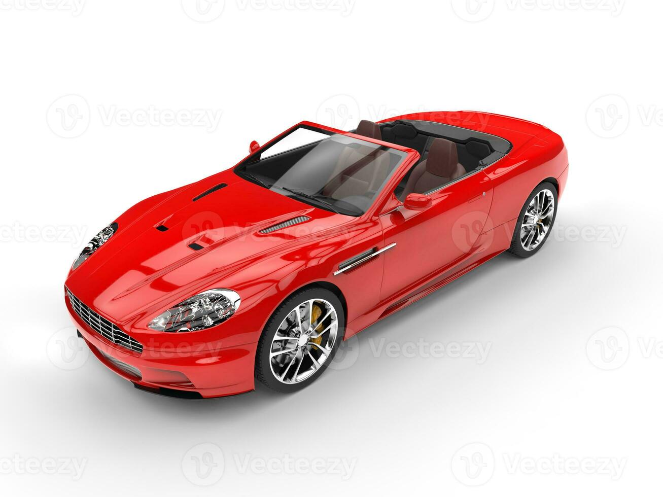 Red convertible sports car - top view photo