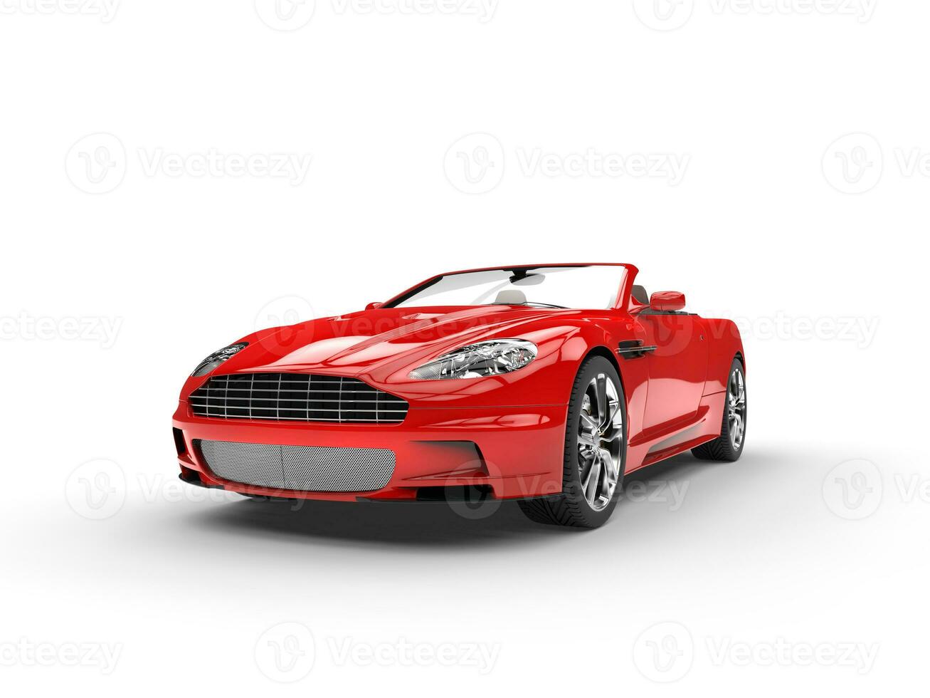 Red convertible sports car - studio shot - front view photo