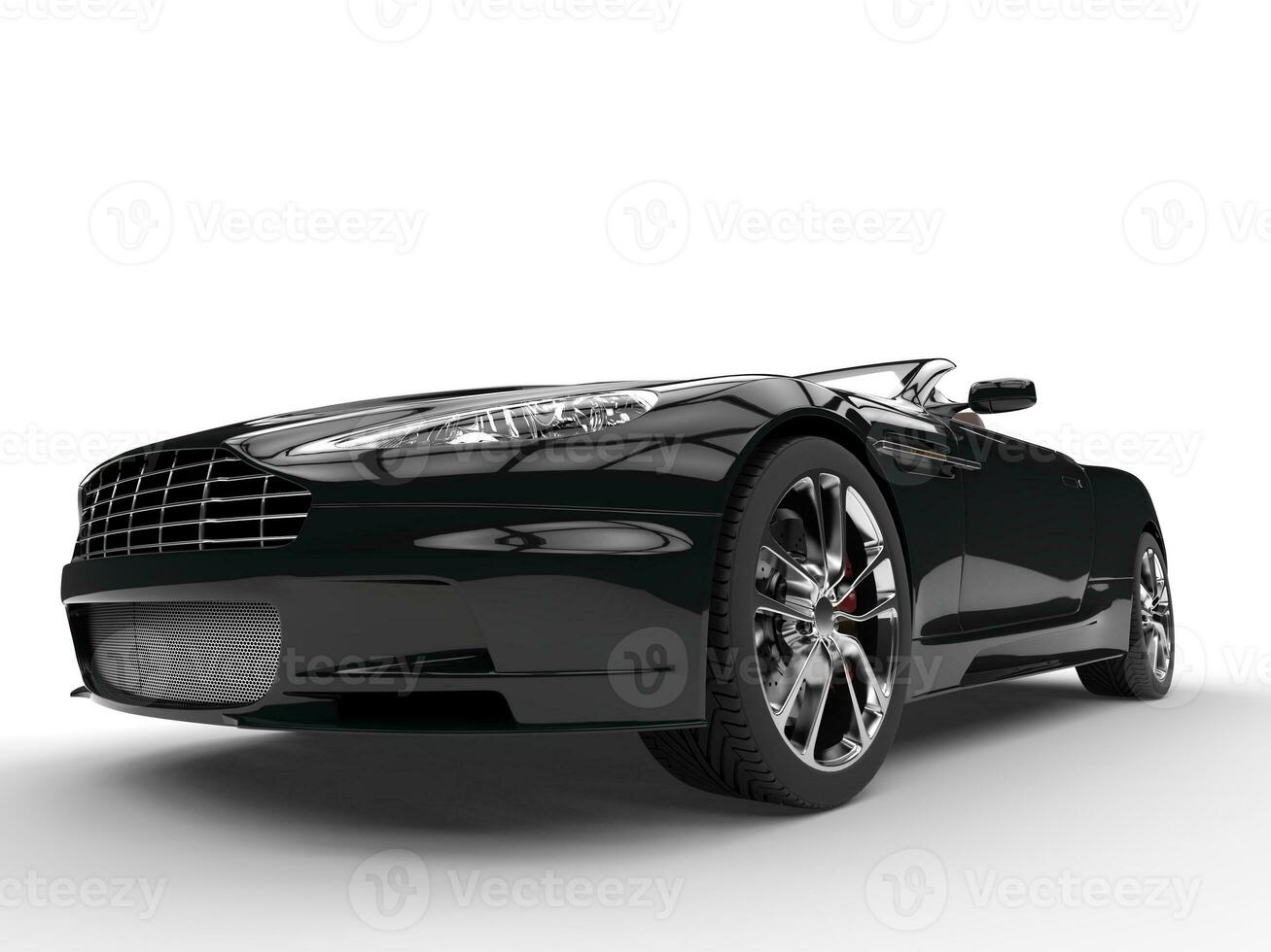 Black sports car - low view closeup photo