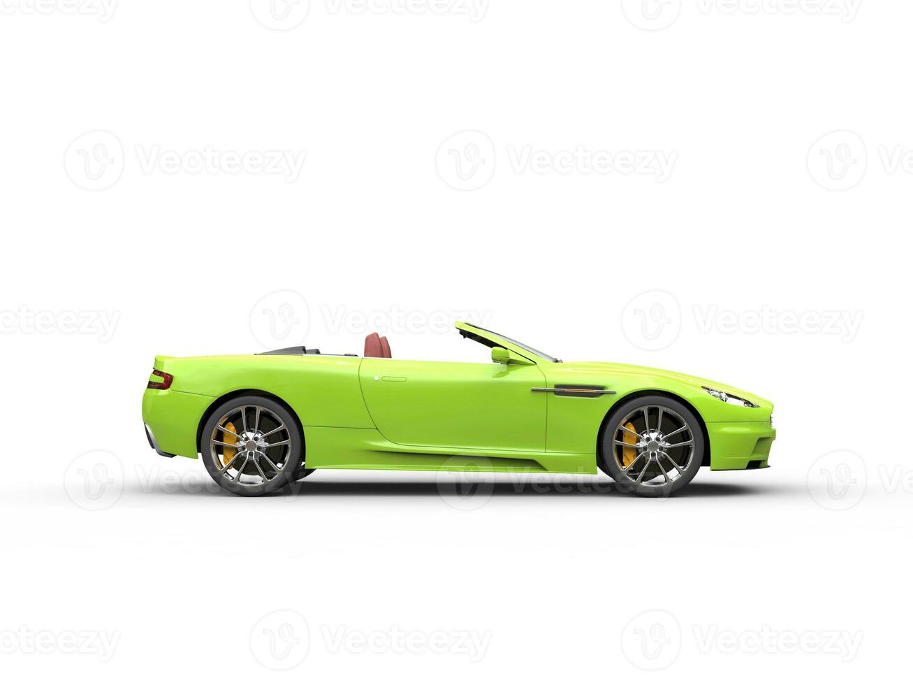 Green convertible sports car - studio shot - side view photo