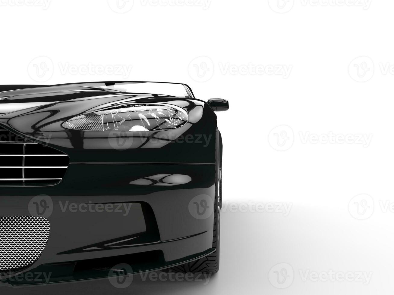 Black sports car - headlight closeup photo