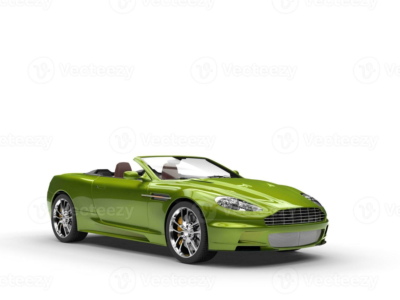 Green metallic convertible sports car - studio beauty shot photo