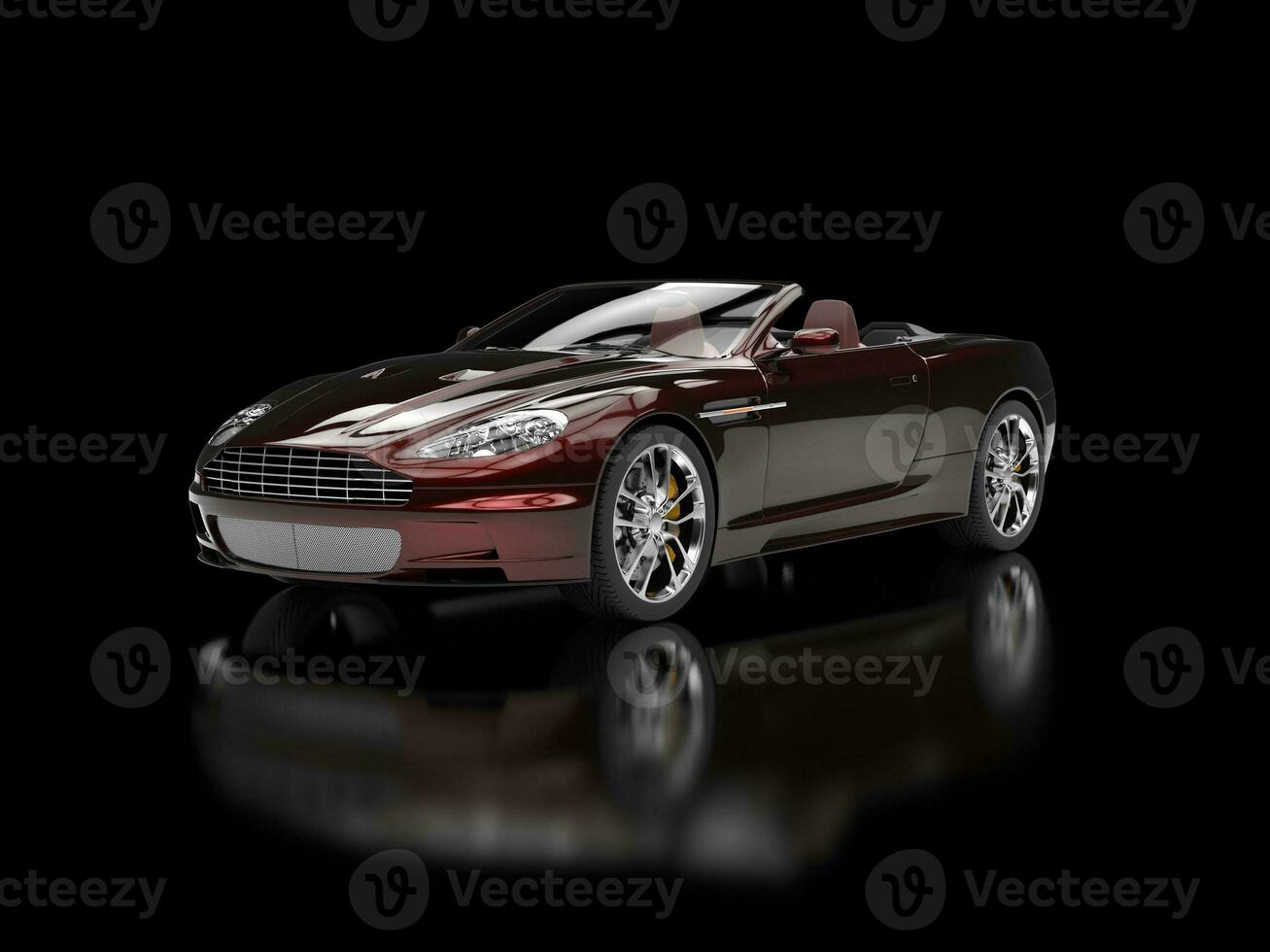 Convertible sports car - Dark Red Pearlescent Paint photo