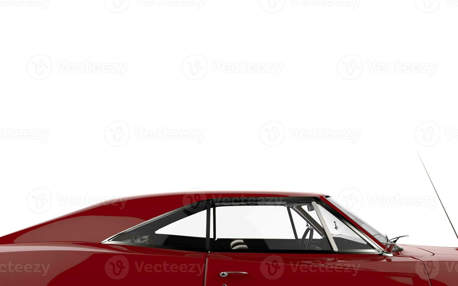 Red car - body cut shot - isolated on white background. photo