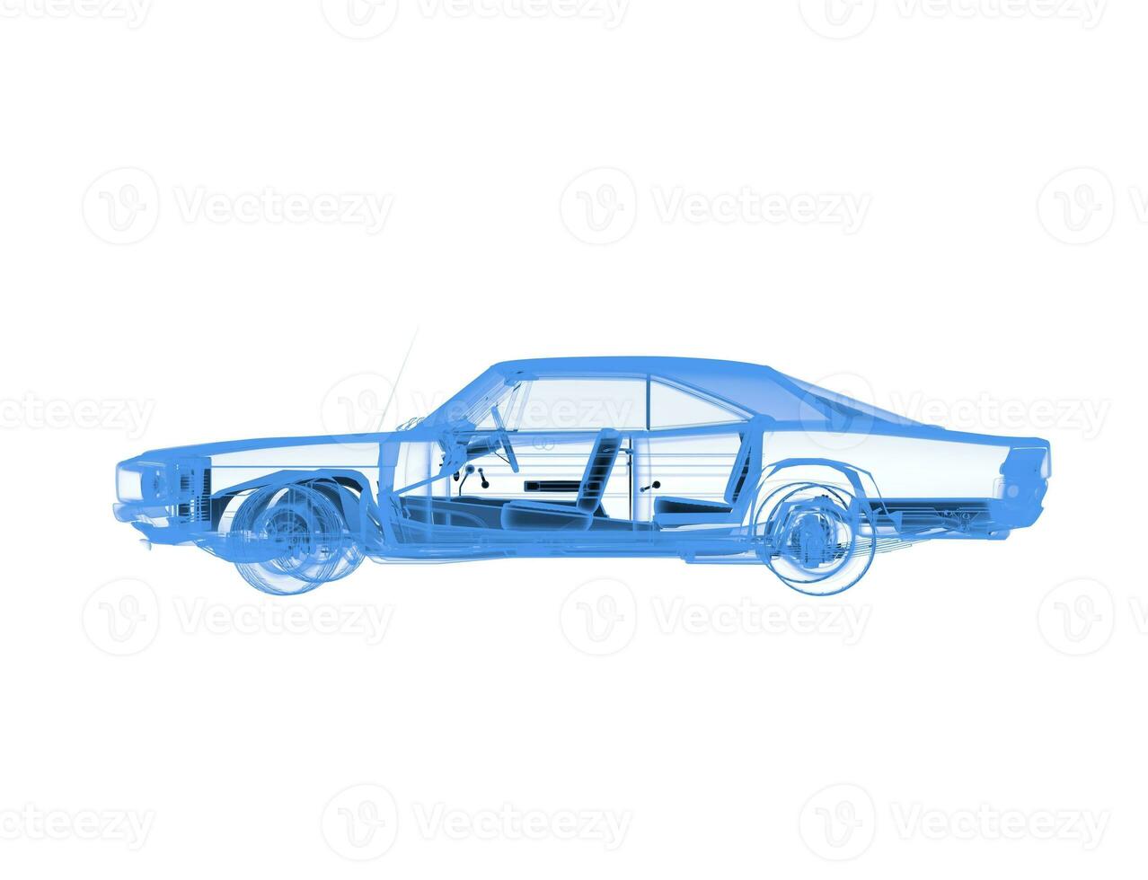 X-Ray car - muscle car model - isolated on white background. photo