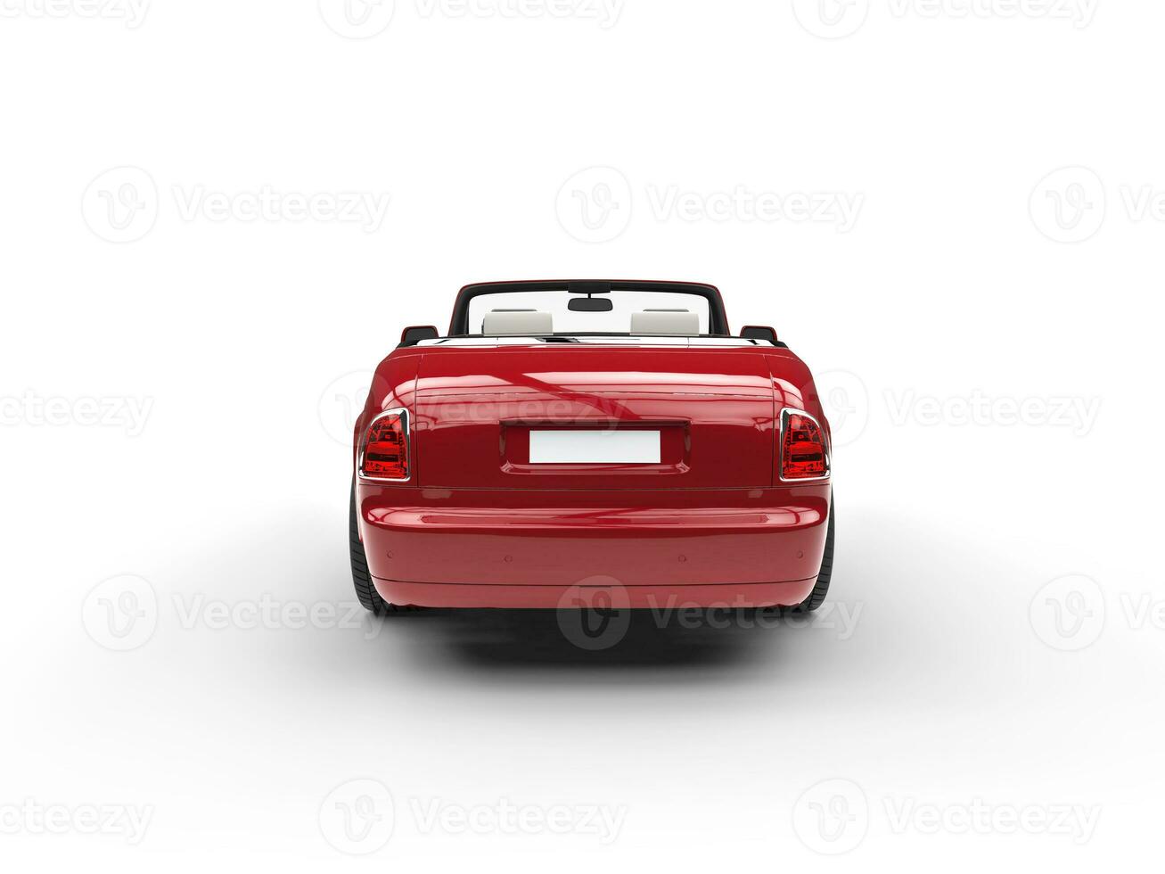 Red luxury car - back view - isolated on white background photo