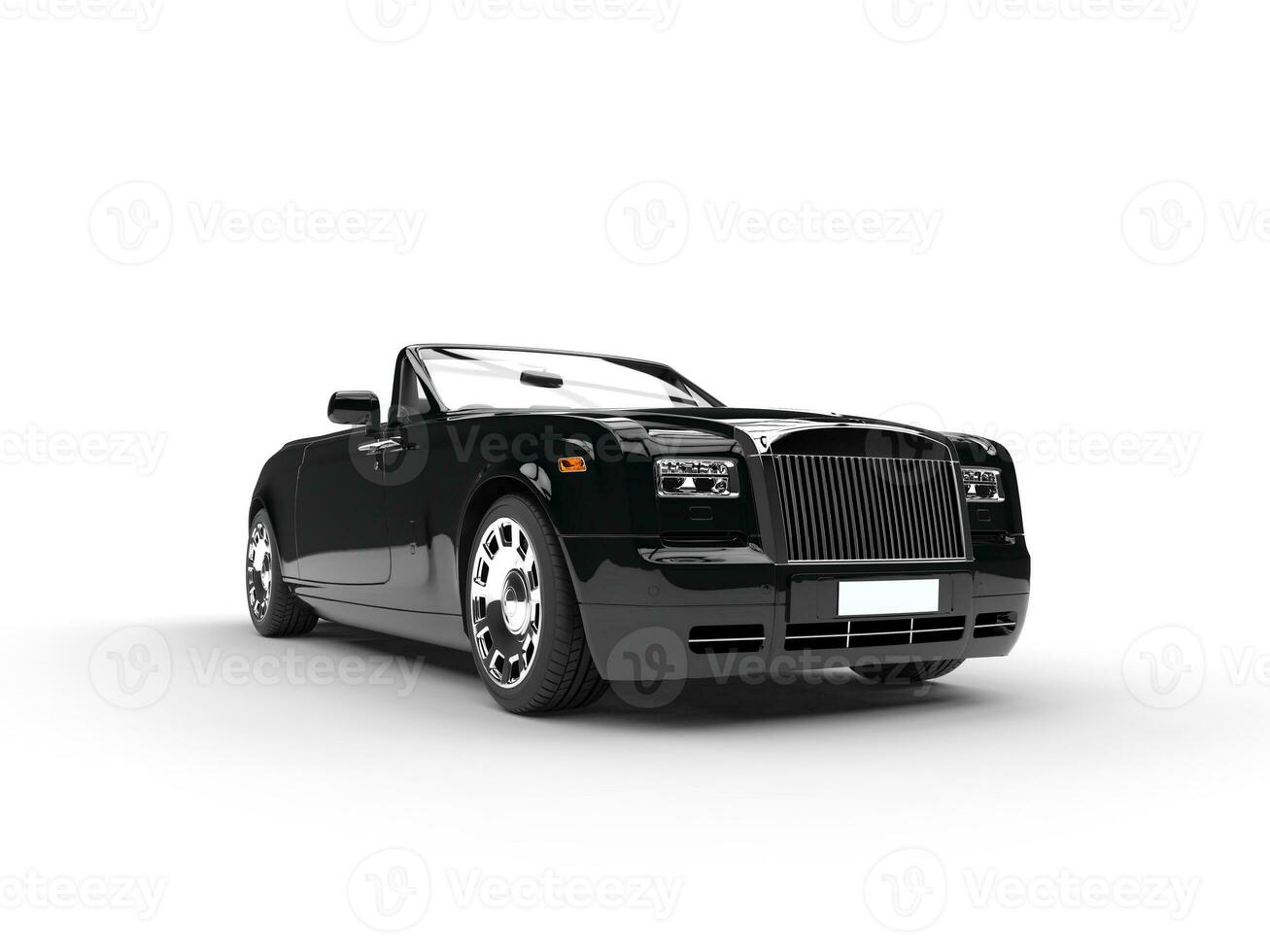 Black luxury vehicle - front view - isolated on white background photo