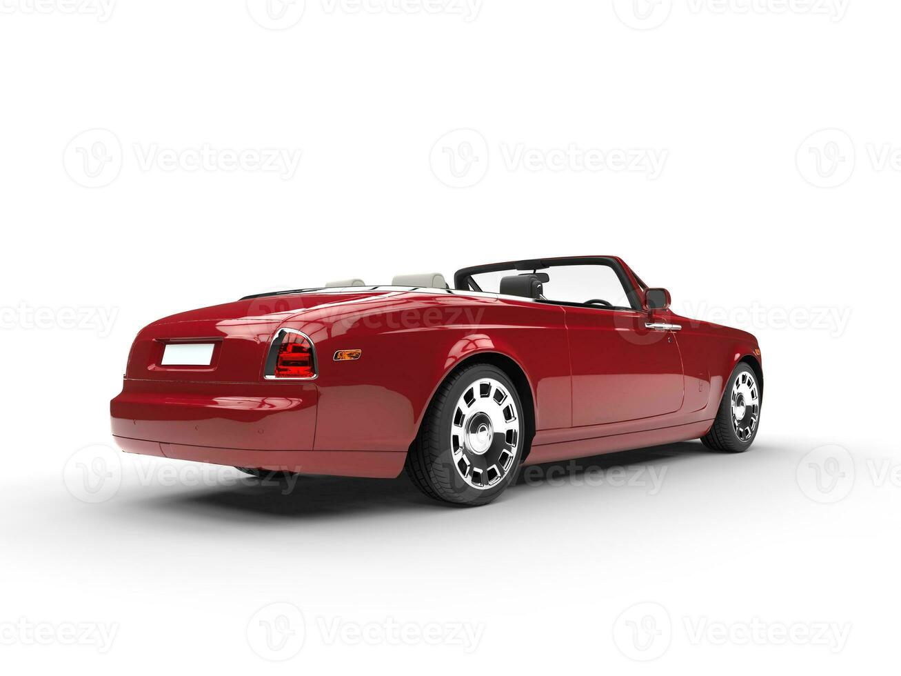 Red luxury car - taillight view - isolated on white background photo
