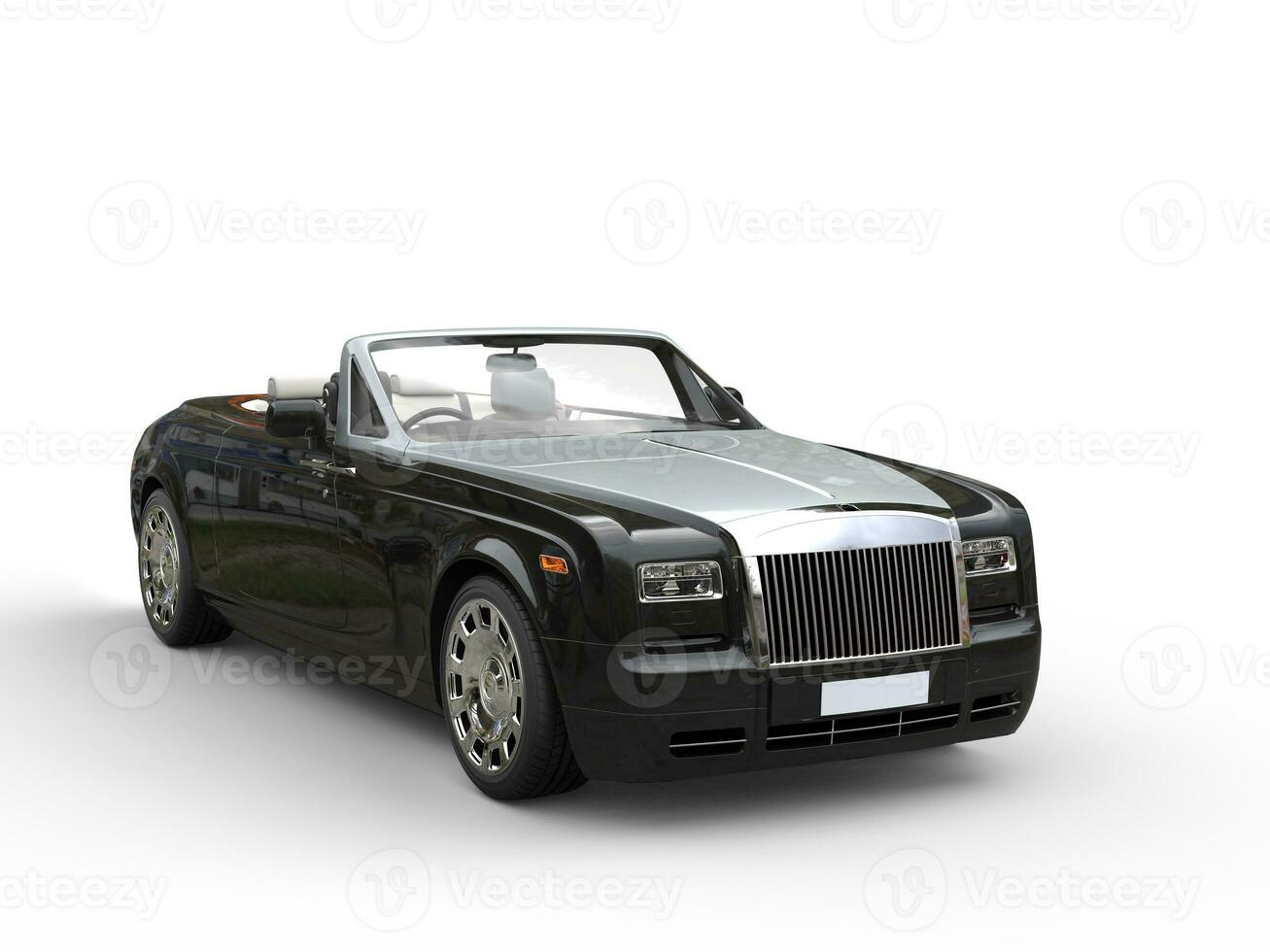 Black cabriolet luxury car with differently colored hood - isolated on white background photo