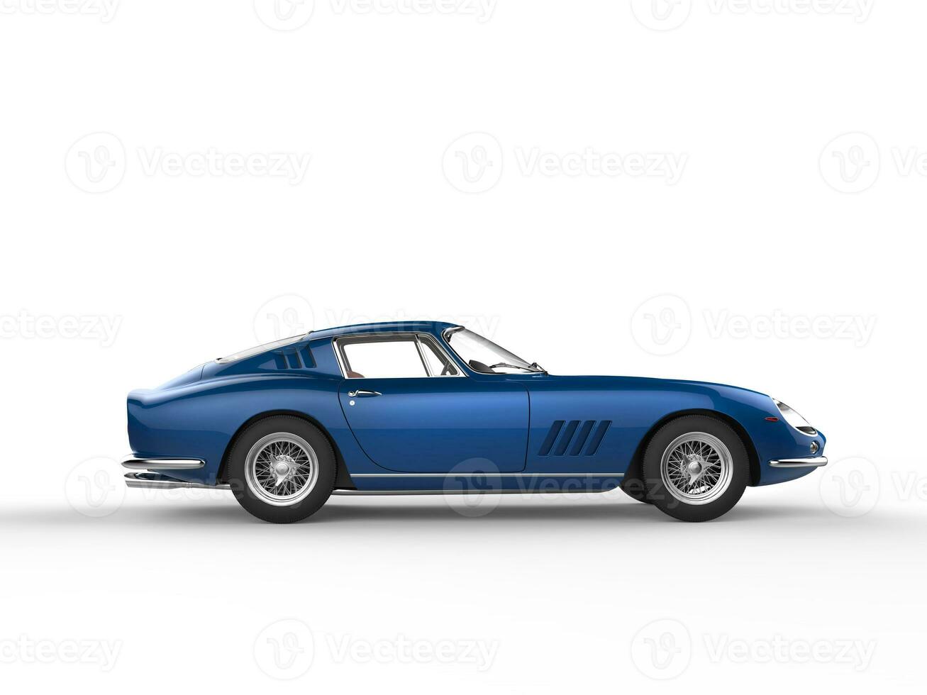 Blue vintage sports car - side view photo