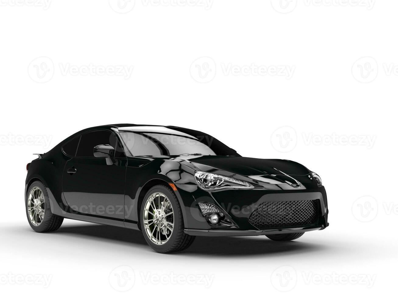 Generic black sports car - studio shot photo