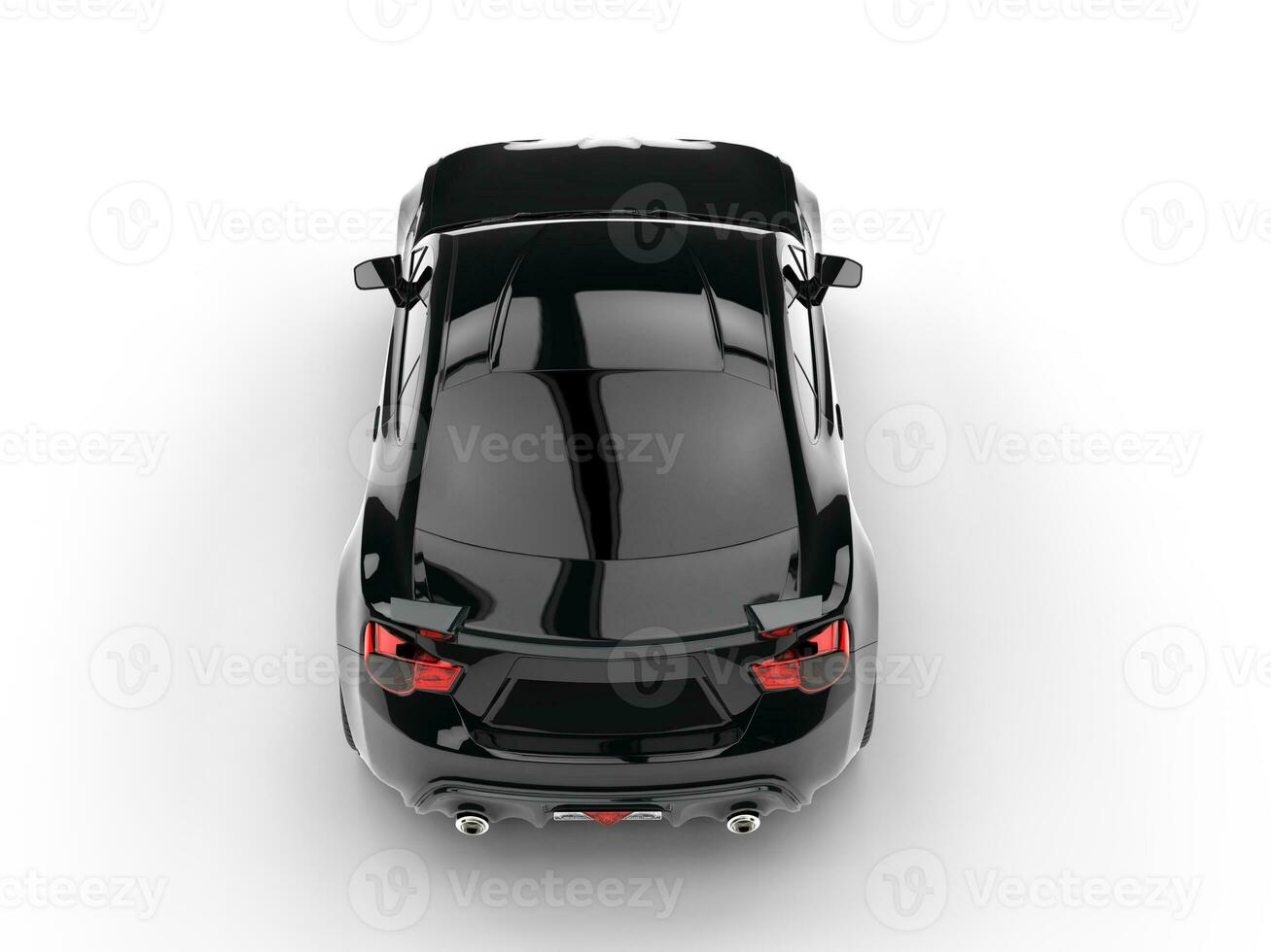 Generic black sports car - top view photo