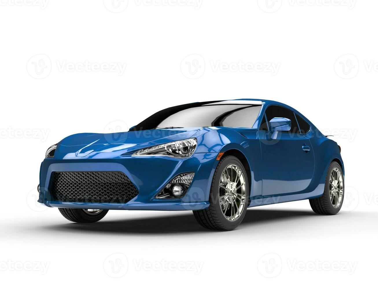 Generic blue sports car  - studio shot photo