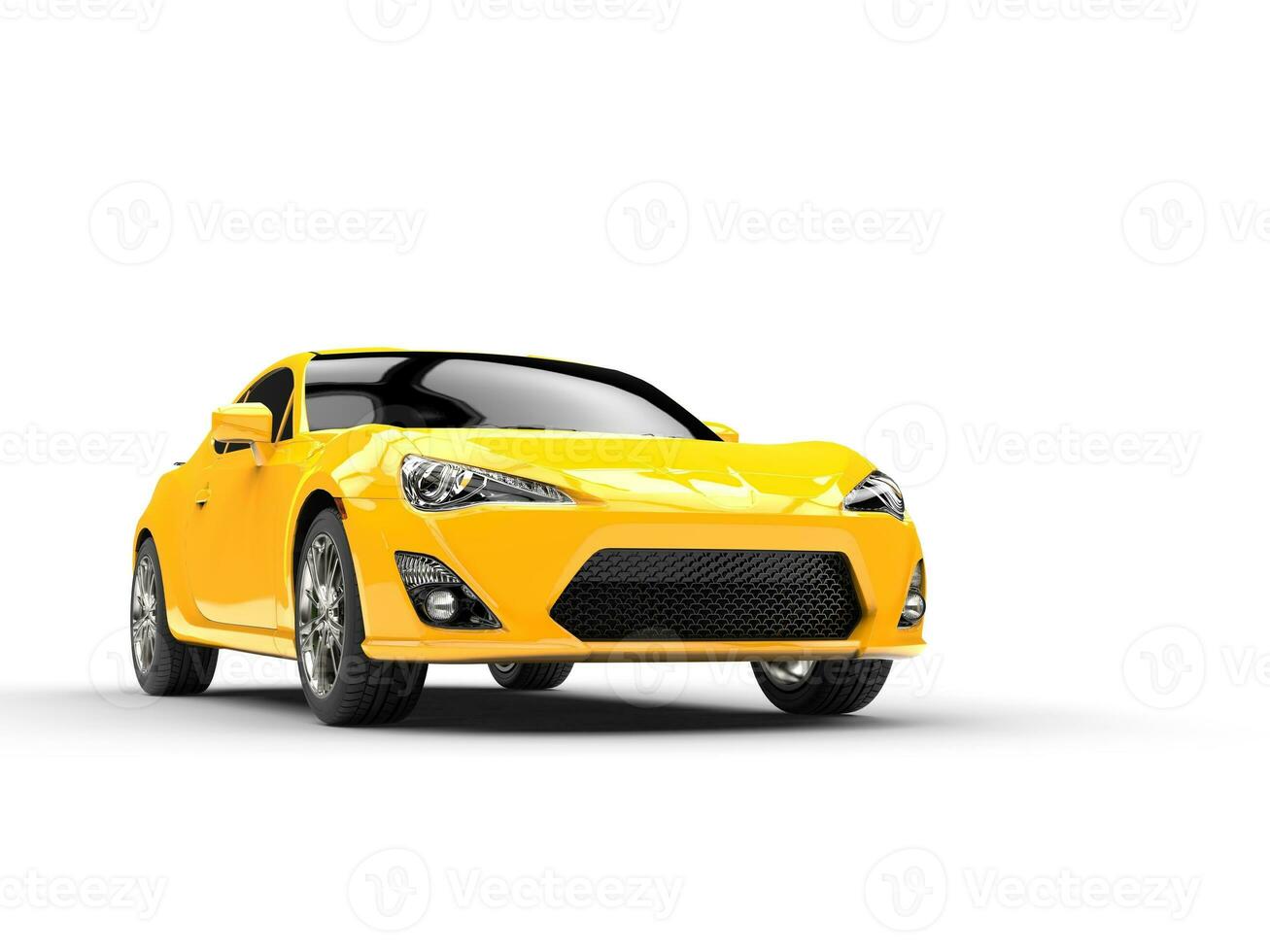 Generic yellow sports car  - studio shot photo