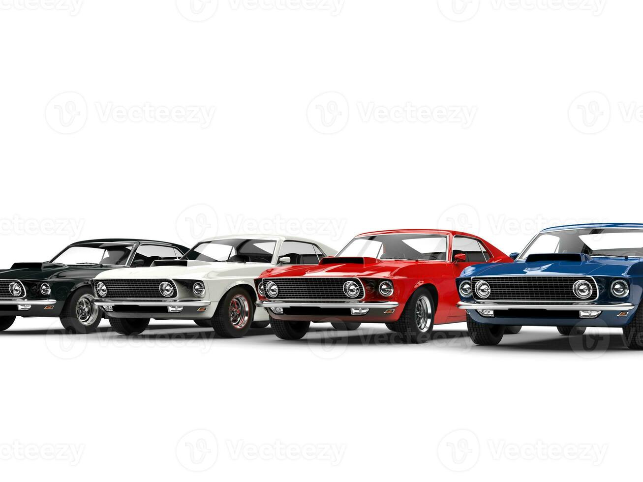 Colorful classic muscle cars photo