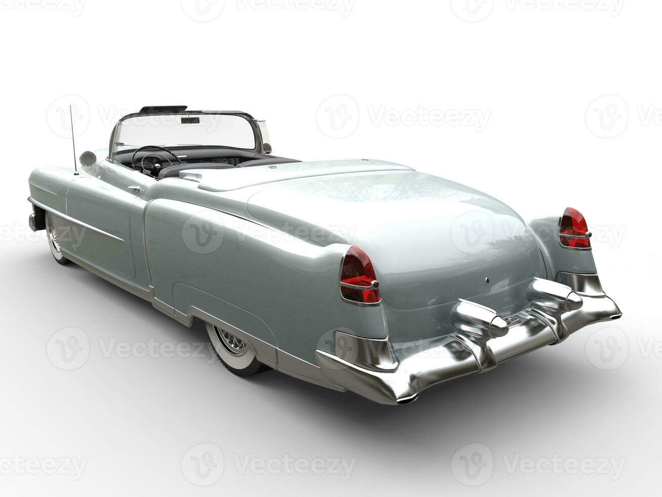 Cool silver oldtimer car - rear view photo