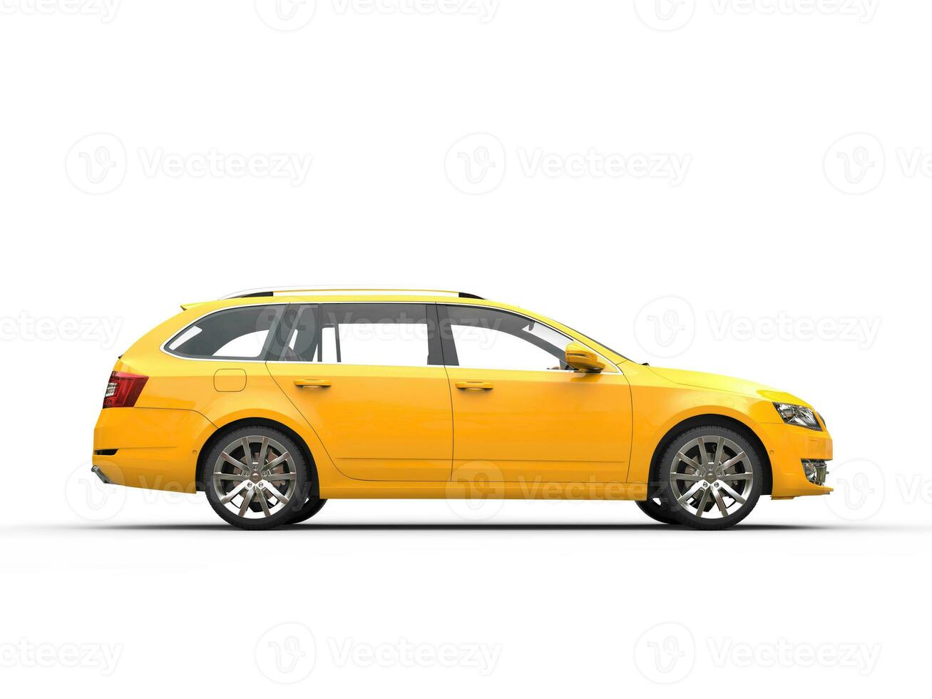 Yellow family car - side view photo