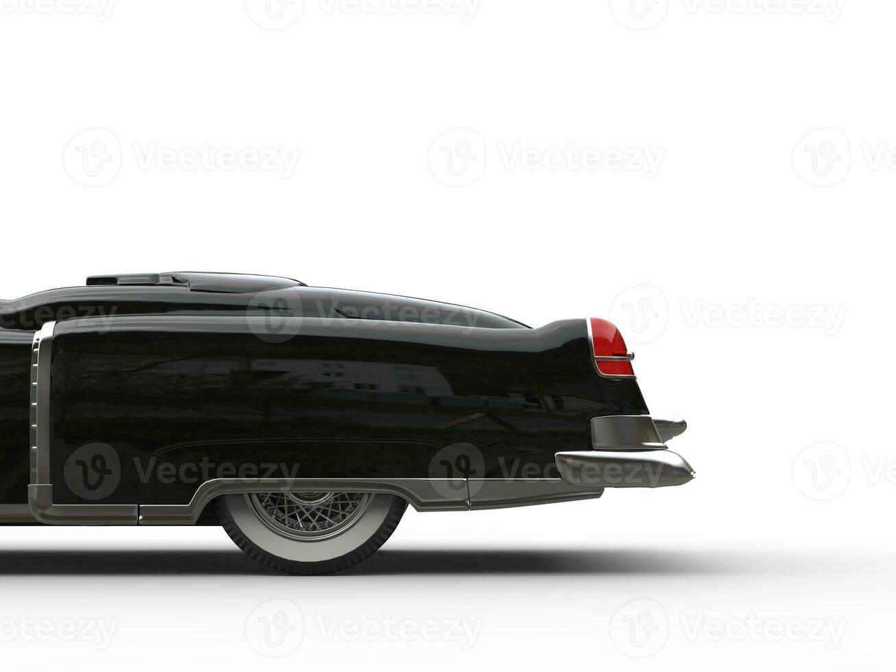 Black vintage car - back cut shot photo