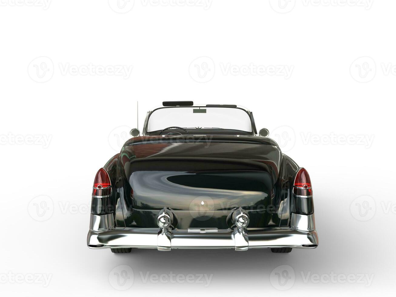 Retro vintage black car - rear view closeup photo