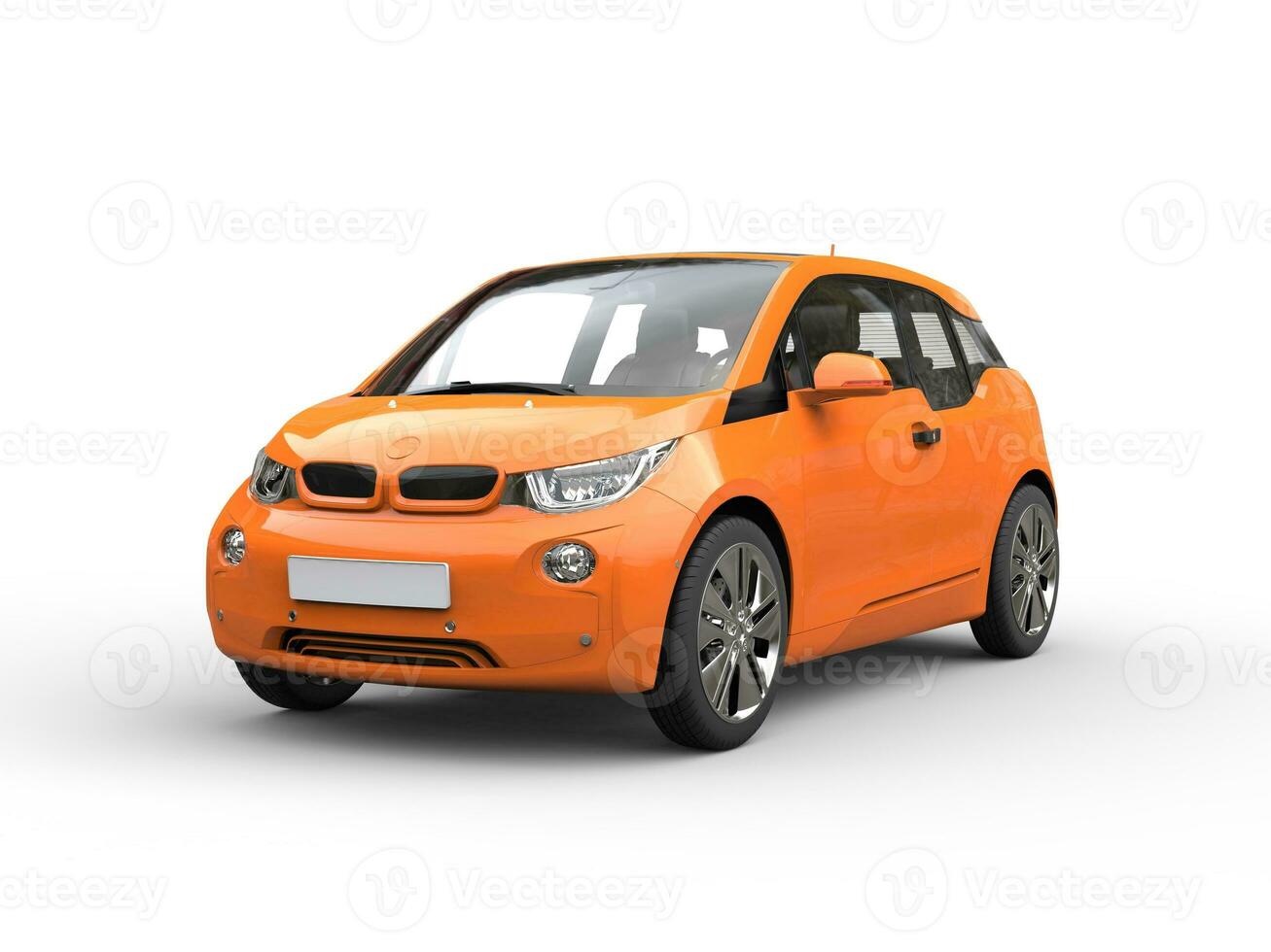 Orange small electric car photo