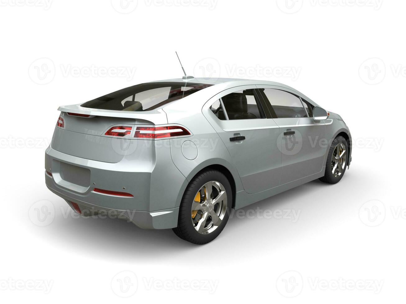 Silver electric modern car - rear view photo