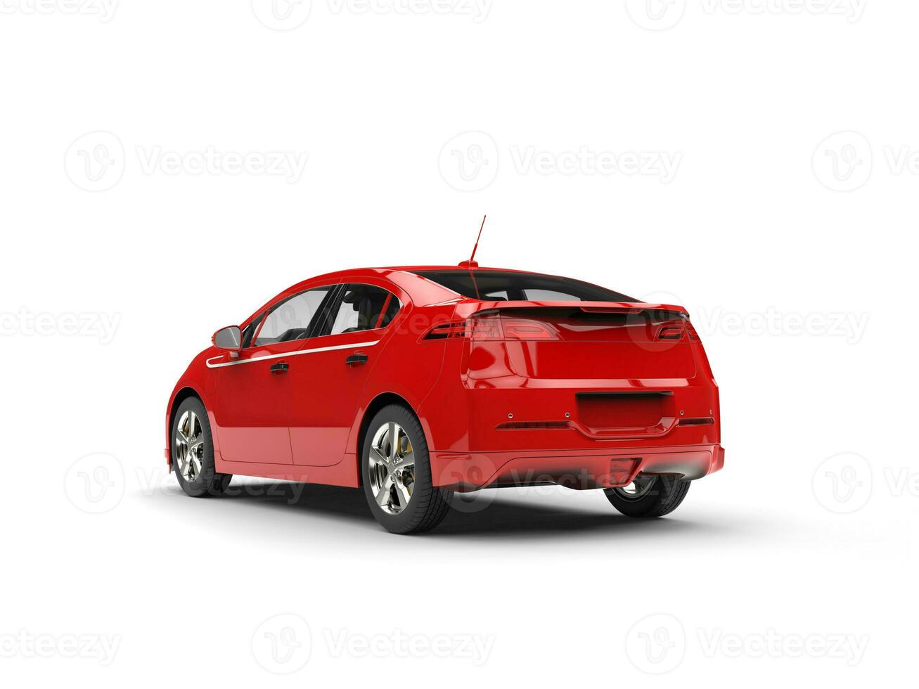 Modern business red electric car - rear view photo