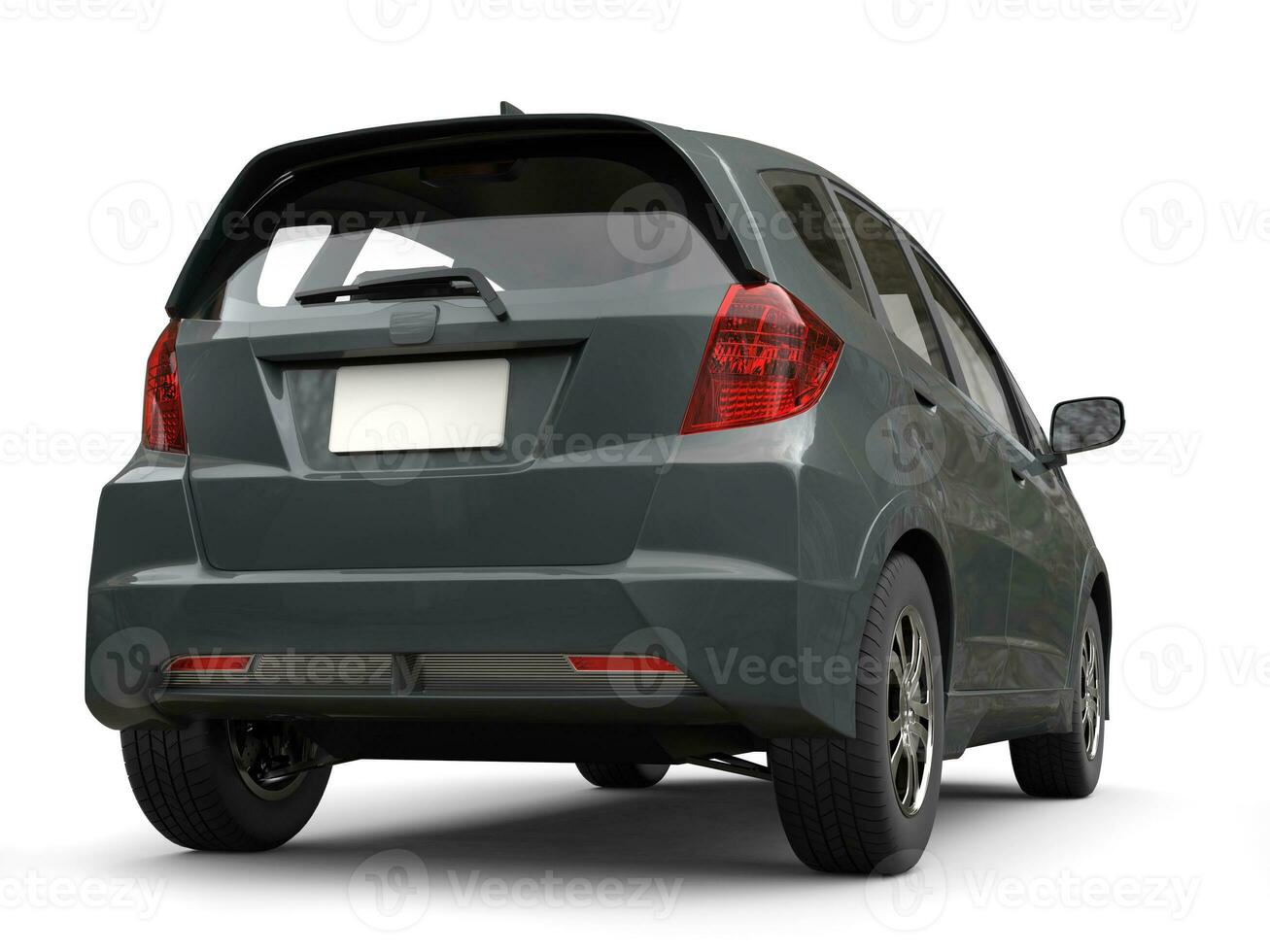 Slate gray metallic modern compact car - back view photo