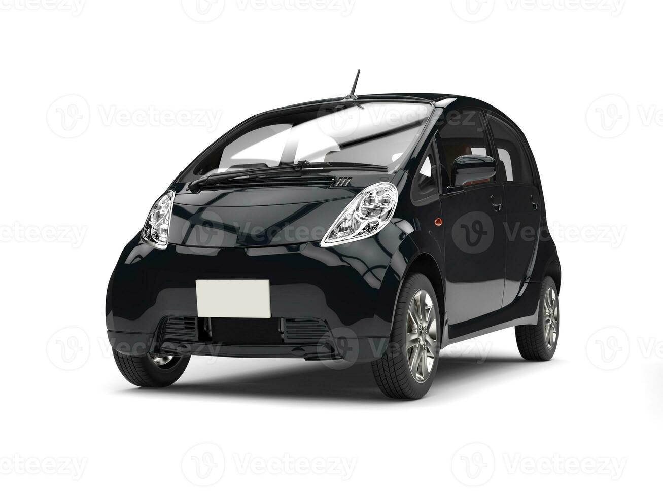 Modern compact electric black car photo