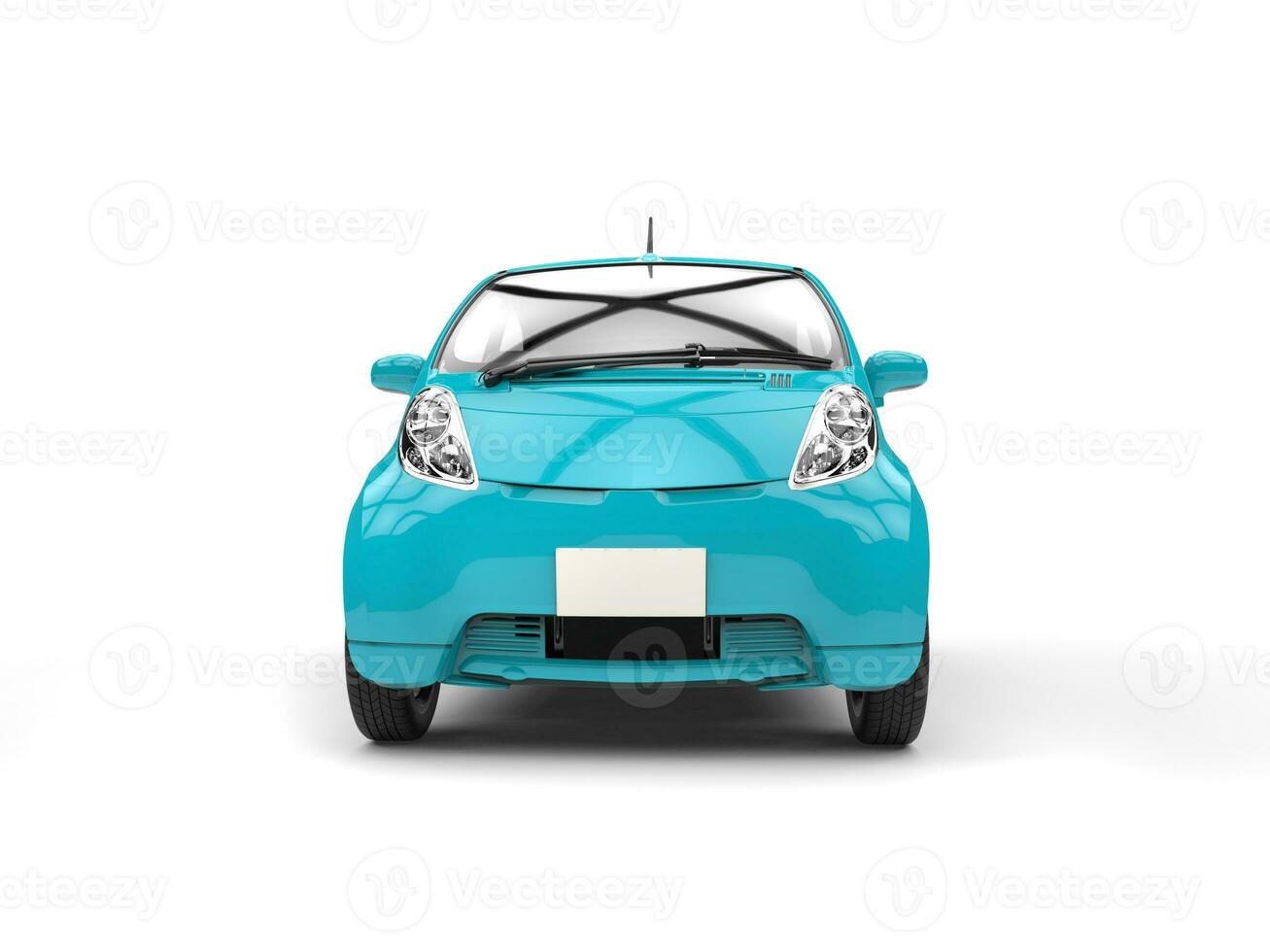 Turquoise blue small modern car photo