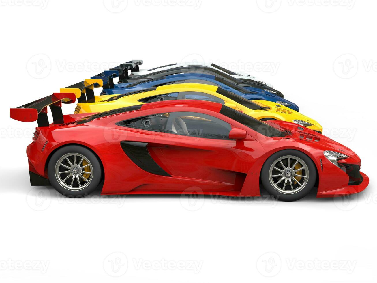 Extreme sports cars in a row - side view photo