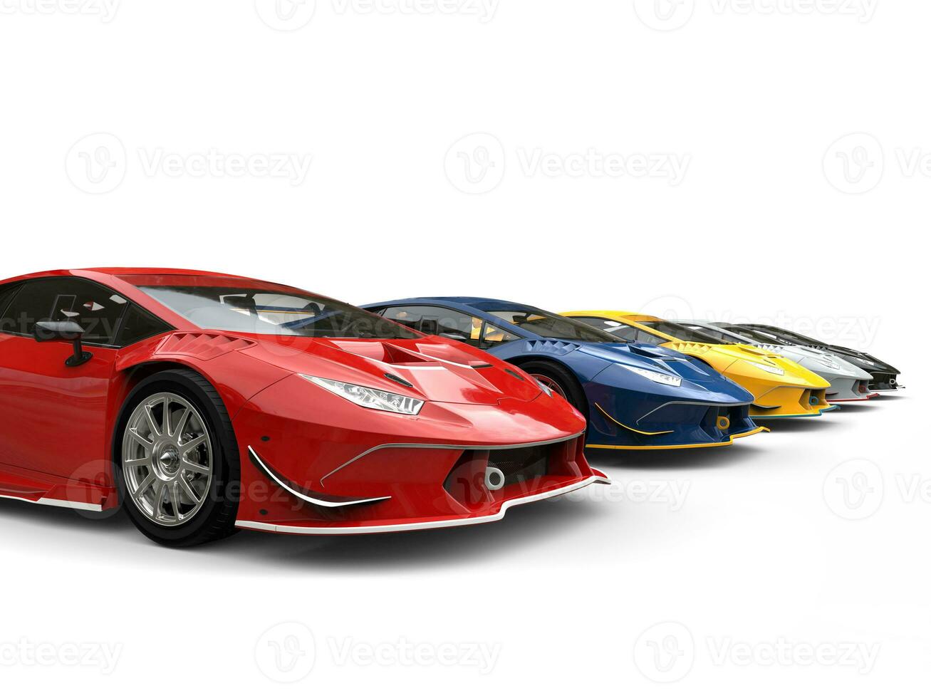 Row of super cars in various colors photo