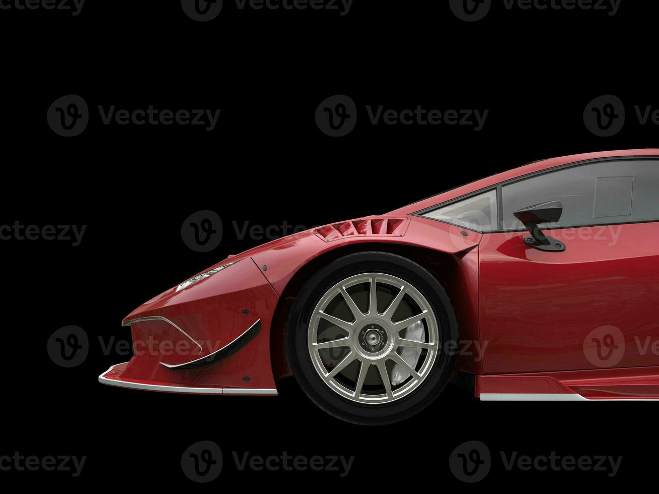 Dark red metallic extreme racing car - cut shot photo