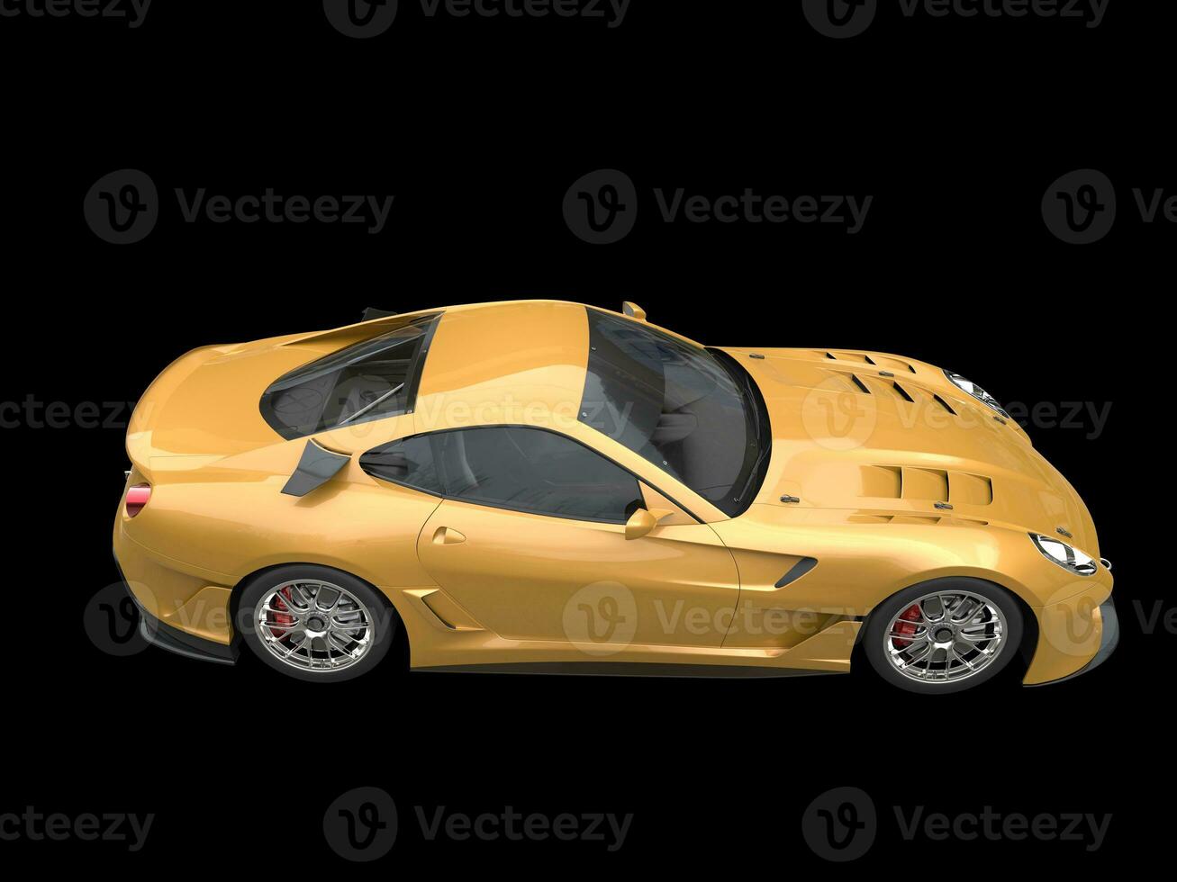 Gold sports car with black details photo