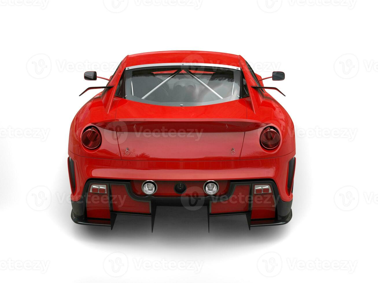 Brick red urban sports car - rear view photo